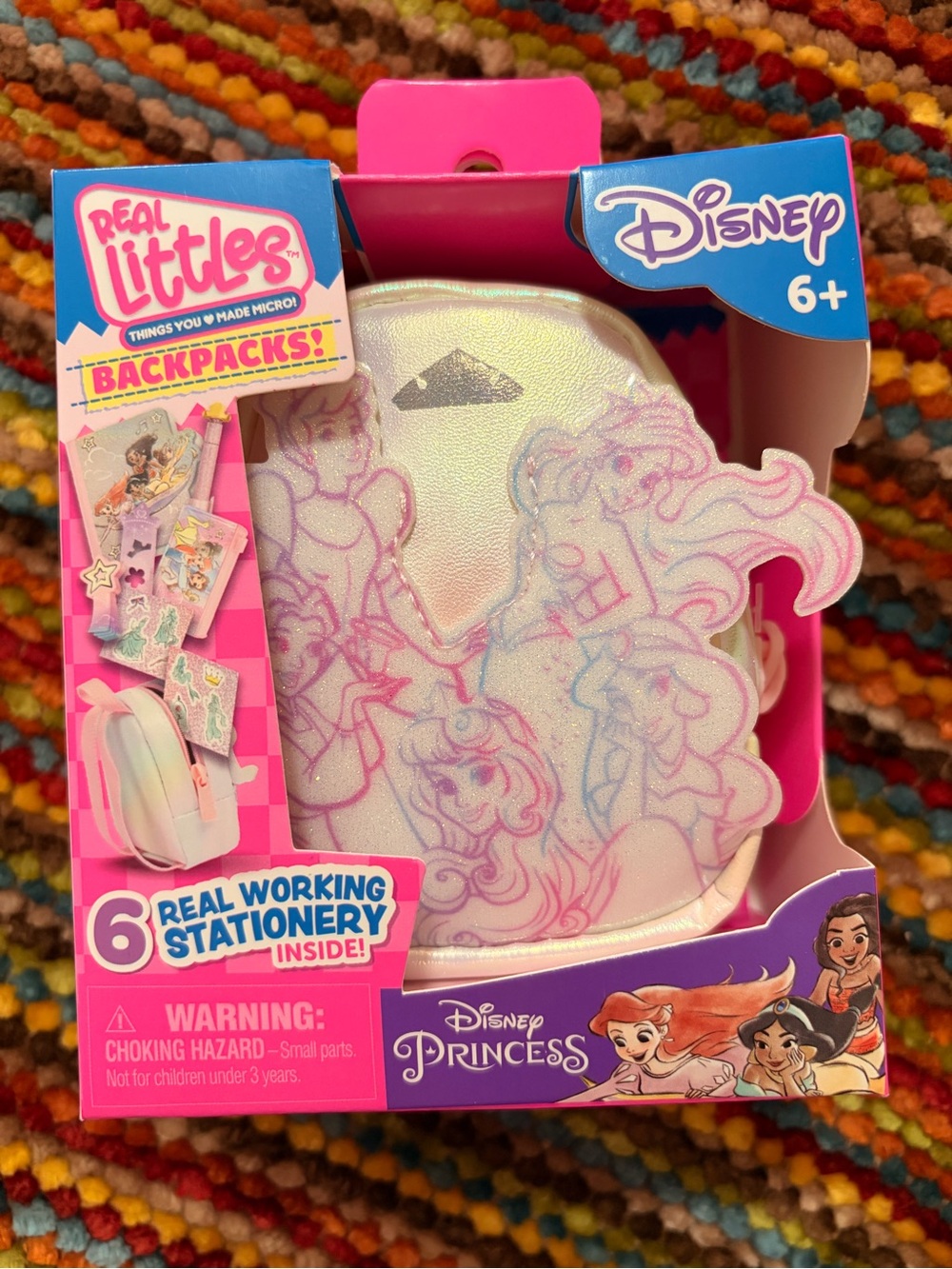NIB Disney Princess Real Littles Backpack Stationery Set, Moose Toys